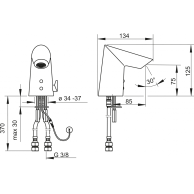 Bekontaktis praustuvo maišytuvas OPTIMA 12V Bluetooth (rekom. maitinimo blokelis 12V 199275) 1