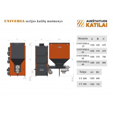 Granulinis katilas 20 kW, komplekte su 20 kW "Zenono" degikliu, 300 l bunkeriu 4