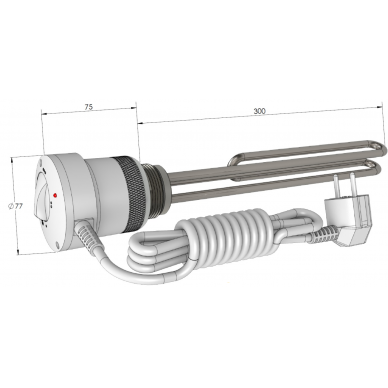 Kaitinimo elementas Elektromet EJK mini 1,5 kW (vienfazis), sriegis 1 1/2" 2