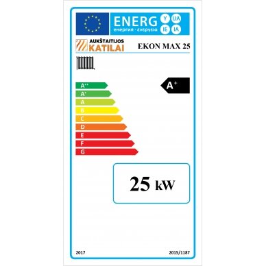 Kieto kuro katilas EKON-MAX, apatinio degimo, 25kW 2