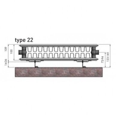 Radiatorius TERMOLUX 22x500x2000 apat.pajungimo 2