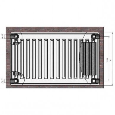 Plieninis šon.pajungimo radiatorius TERMOLUX 11x550x2000 2