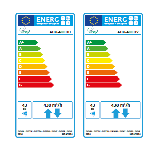 Rekuperatorius ENSY InoVent  AHU-400HV/1 palubinis kair. p. 430m³/h. Komplekte valdiklis su WI-FI 2