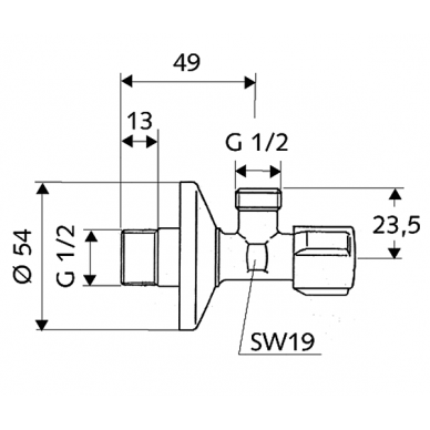 SCHELL vent.kamp.išor.sr.1/2"x1/2" 1